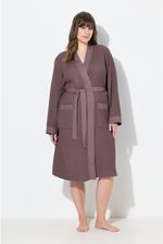 Zdjęcie Damskie Szlafrok kołnierz szalowy pasek pika waflowa długi rękaw - Olsztynek