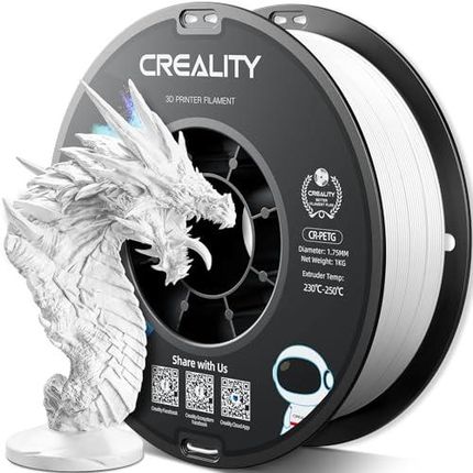 Oficjalny filament Creality PETG do drukarki 3D, 1,75 mm, 1 kg, wysoka precyzja, duża wytrzymałość, bezwonny, lepszy przepływ, odporny na wilgoć, fila