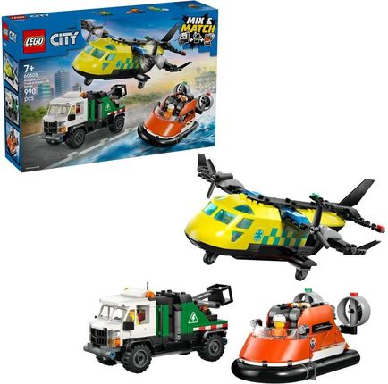 LEGO City 60505 Zestaw z samolotem, ciężarówką serwisową i poduszkowcem