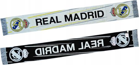 Szalik kibica tkany 140 cm Real Madryt piłkarski tkany z frędzlami 2024/25