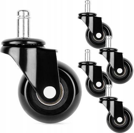 5X Kółka Do Fotela Kauczukowe Gumowe Silikonowe Obrotowe Fotel Biurowy