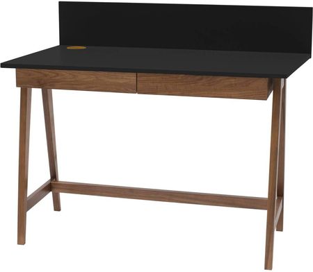 Ragaba Biurko z 2 szufladami i panelem LUKA 110x50cm czarne nogi w kolorze dębu (RGB_WDLUK3_BLK_OAK_D)