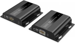 Zdjęcie Digitus Przedłużacz (extender) po skrętce kat.6 HDMI 4K/60Hz przez IP 1G lub do 120m/200m, max. 253 odbiorni ki, sterowanie IR - zestaw - Buk