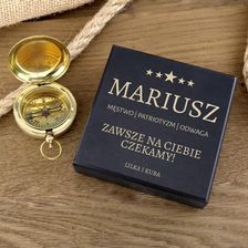 Zdjęcie Kompas z grawerem w szkatułce dla żołnierza - Za odwagę - Strzyżów