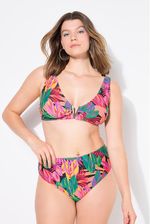 Zdjęcie Ulla Popken Figi Od Bikini Wysoki Stan Nadruk Dżungli Damskie Zielone 12744805 - Piotrków Kujawski