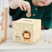 Zdjęcie Skarbonka Drewniana Z Nadrukiem Dla Dziecka Lew - Sandomierz