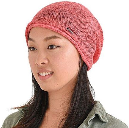 [AP] Charm 100% Lniana Czapka Damska Męska - Na Lato Surferska Oversize Slouch Beanie Cienka Antyalergiczny Oddychające z Japponii Czerwony