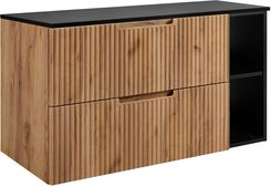 Zdjęcie Rodan Zestaw Mebli Łazienkowych Vena Z Szafką Podumywalkową 80Cm Dąb Craft Złoty Otwartą I Blatem 100 Czarny - Otyń