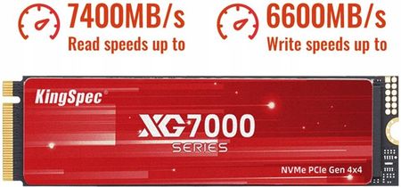 Dysk SSD Kingspec XG7000 4TB Dysk Ssd M.2 NVMe PCIe 4.0 7400/6600