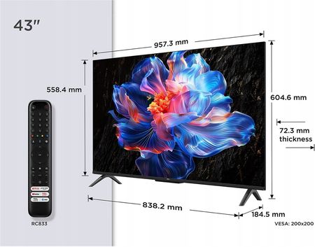 Telewizor LED TCL 43P6K 43 cale z Google TV