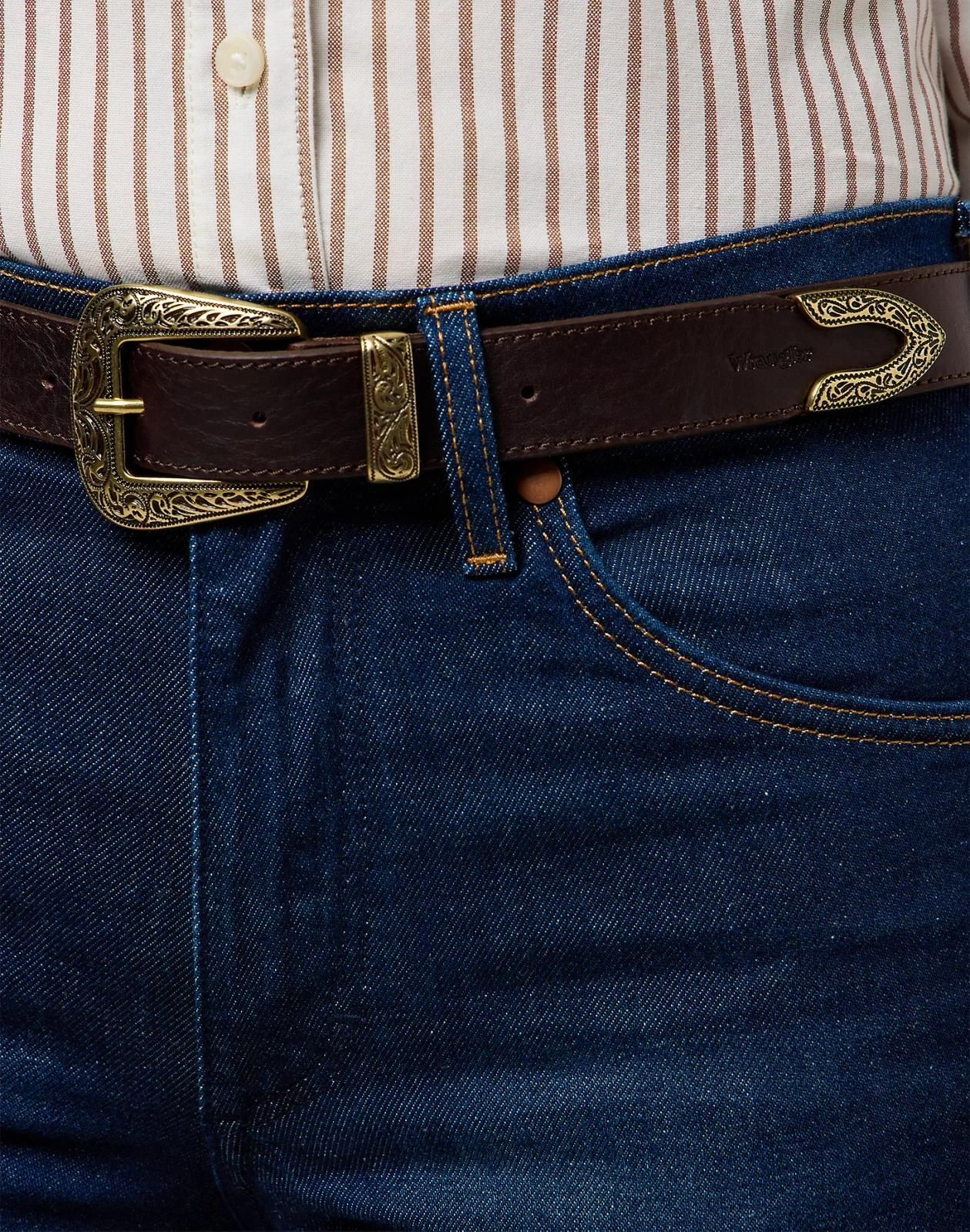 Wrangler Western Belt Dames Riem - Authentieke Leren Westerse Riem