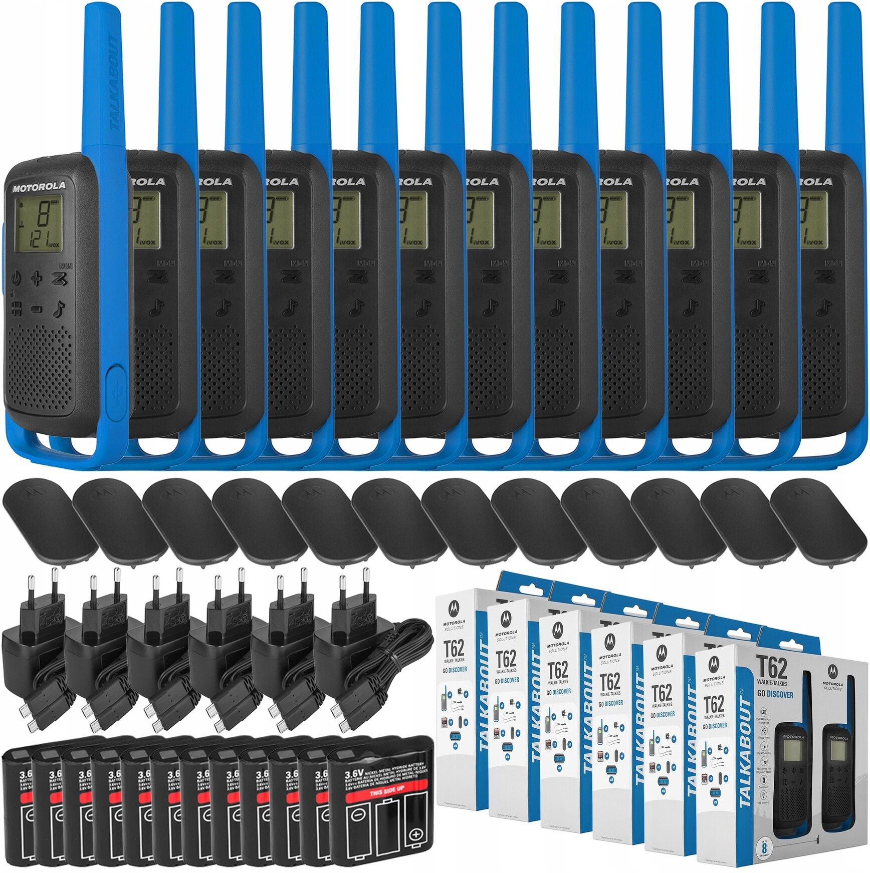 Motorola Talkabout T62 - Lot De 2 Walkie-Talkies PMR446 Portée 8km Bleu
