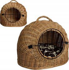 Zdjęcie Transporter wiklinowy z metalowym zamknięciem + poduszka - Ząbki