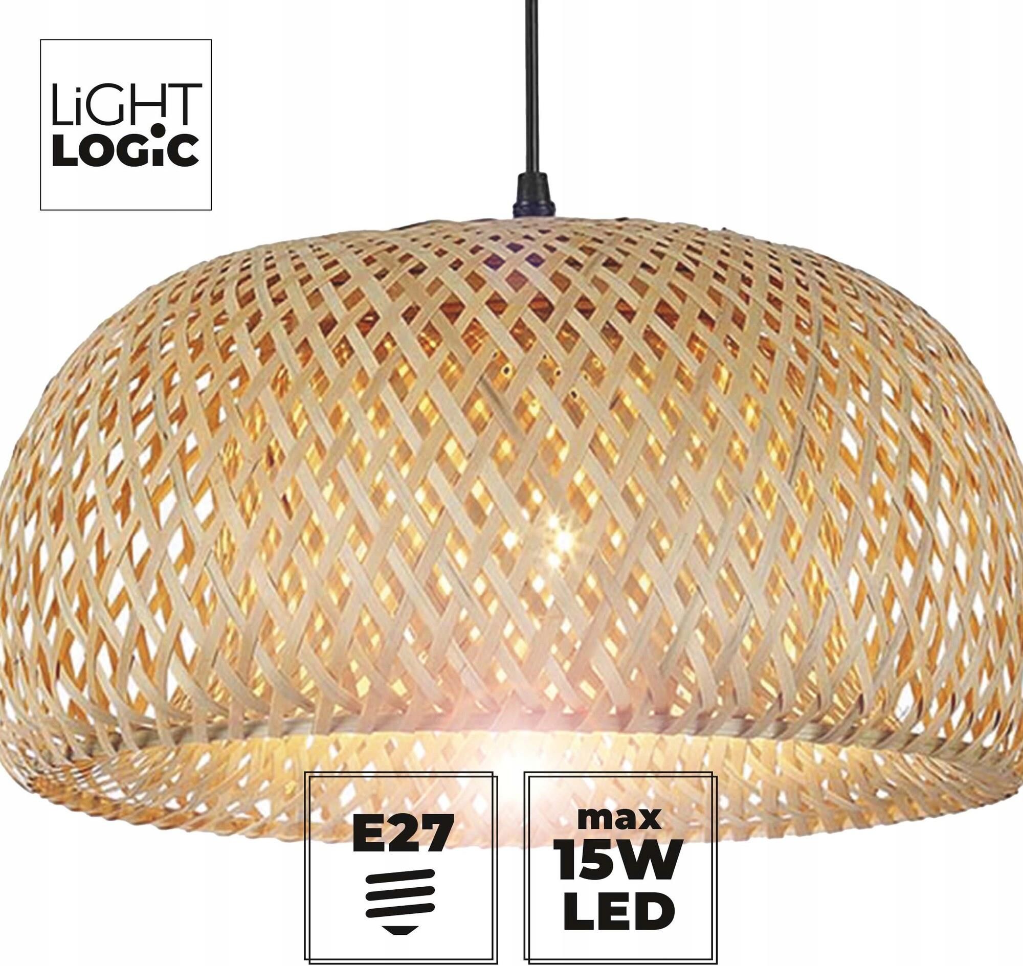 66647 Lightlogic Lampa Wisząca Ll Wernic 01 E27 Boho Eko Lekka Ciepły Brąz ...