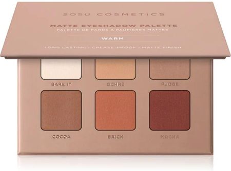 Sosu Cosmetics Matte Eyeshadow Palette Paleta Cieni Do Powiek Odcień Warm 6x1,3g