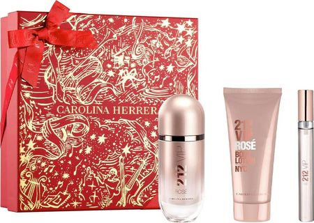 Carolina Herrera Zestaw 212 Vip Rose Woda Perfumowana 80ml + Balsam Do Ciała 100ml + Miniaturka 10ml