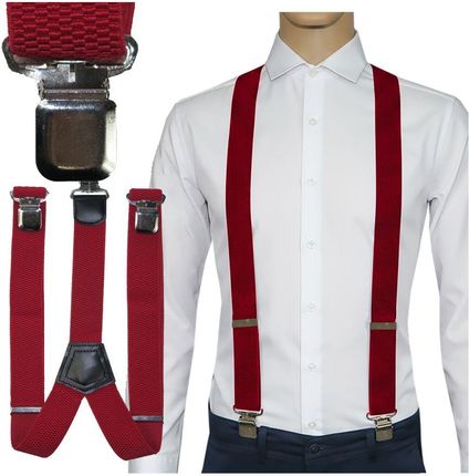 CZERWONE SZELKI DO SPODNI MĘSKIE do koszuli garnituru i na co dzień wygodne