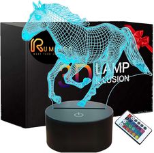 Zdjęcie Magiczna Lampka Nocna 3D KOŃ od Rumbigo | Sterowana Pilotem Iluzja LED dla Dzieci - Gołańcz