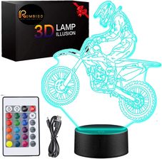 Zdjęcie Lampka Nocna 3D Motocykl Cross LED RGB Rumbigo - Ożyw Swój Pokój! - Gołańcz