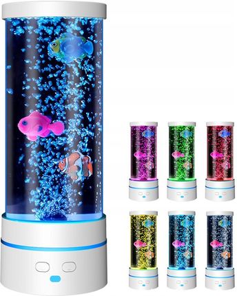 Perfectlife Lampka Nocna Akwarium Led Zmieniająca Rybki Biała (637629)