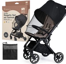 Zdjęcie Sipo Moskitiera I Osłona Przeciwsłoneczna 2w1 Do Wózka Gondoli Nosidła Czarna 1 Sztuka - Gołańcz