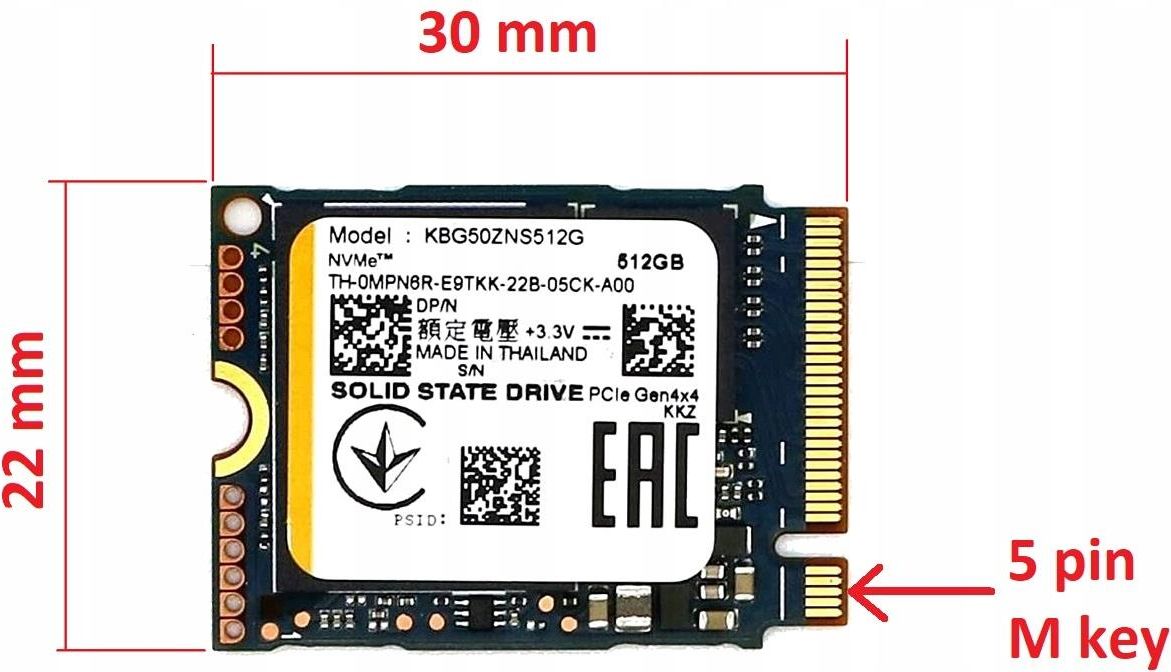 Podzespoły do laptopa Kioxia Dysk BG5 Toshiba Ssd M.2 512GB 2230
