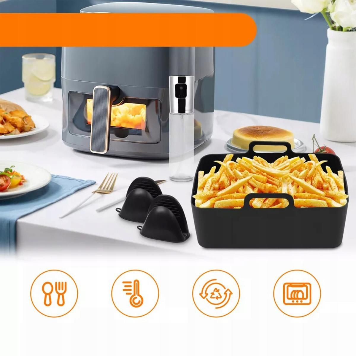 Air Fryer Filet Anti-Éclaboussures,2 Pcs Accessoires Pour Friteuse À