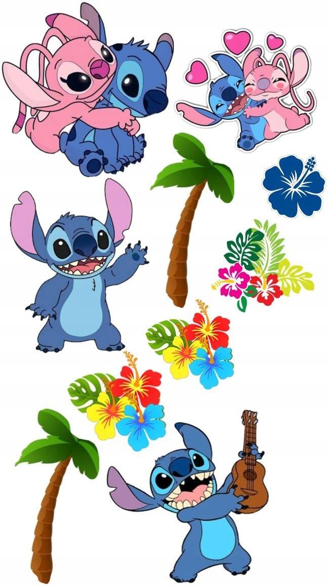 Stitch Rostak Opłatek Na Tort Wydruk Jadalny Stich Stitch Sticz Zestaw 3 Imię Tekst ...