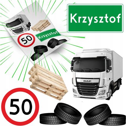 Lamparty Zestaw Wydruk Cukrowy Tir Daf Ciężarówka Tortowy Opłatek Na Tort