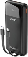 Zdjęcie Dudao 20000mAh 22.5W PD USB-C USB-A z wbudowanymi kablami iPhone Lightning USB-C czarny (1030338) - Chocianów