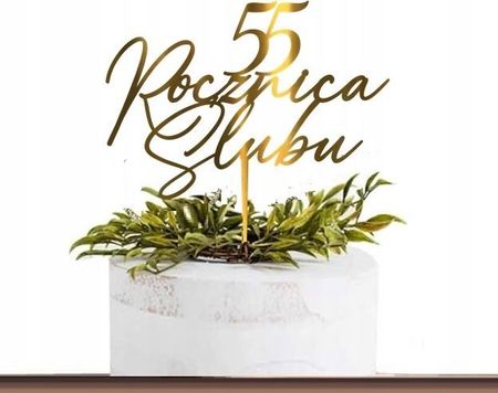 55 Rocznica Ślubu Stand Topper Na Tort Pleksi