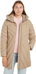 Tommy Hilfiger Kurtka puchowa Chevron Down Coat damski z kapturem, beżowy, S