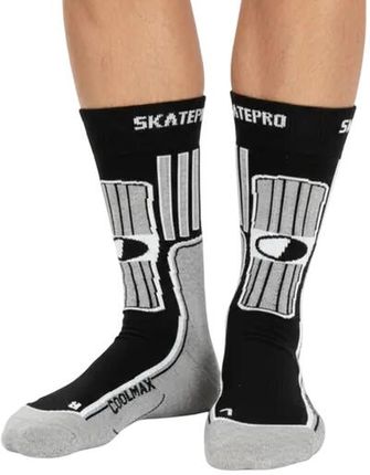 Skatepro Odzież Skarpety Unisex Coolmax Inline 2-Pak - Czarny 43-45