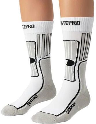 Skatepro Odzież Skarpety Unisex Coolmax Inline 2-Pak - Biały 46-48