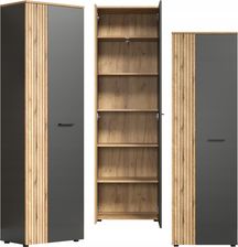 Zdjęcie Mebelbos Szafa Dwudrzwiowa Z Półkami Regał Zamykany Lamele Dąb Evoke Grafit Esteban 3157064 - Ostrów Wielkopolski