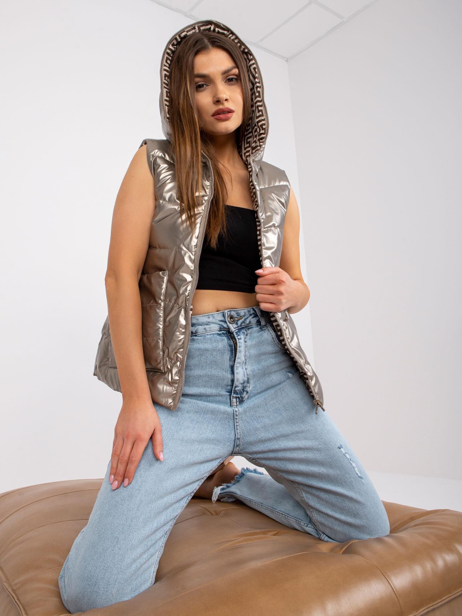 Beżowa dwustronna kamizelka damska Addison - Ceny i opinie - Ceneo.pl