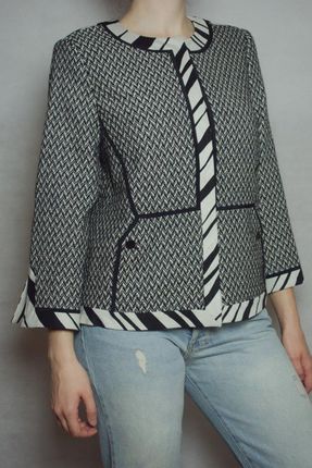 Rena Lange Żakiet Kratka Wełna Dziewicza R. 40