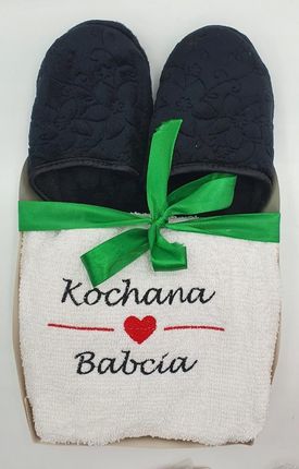 zestaw dla babci - kapcie + ręcznik