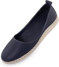 Zdjęcie Baleriny damskie NELL Aurora skórzane — granatowe, 39 - Ostrołęka