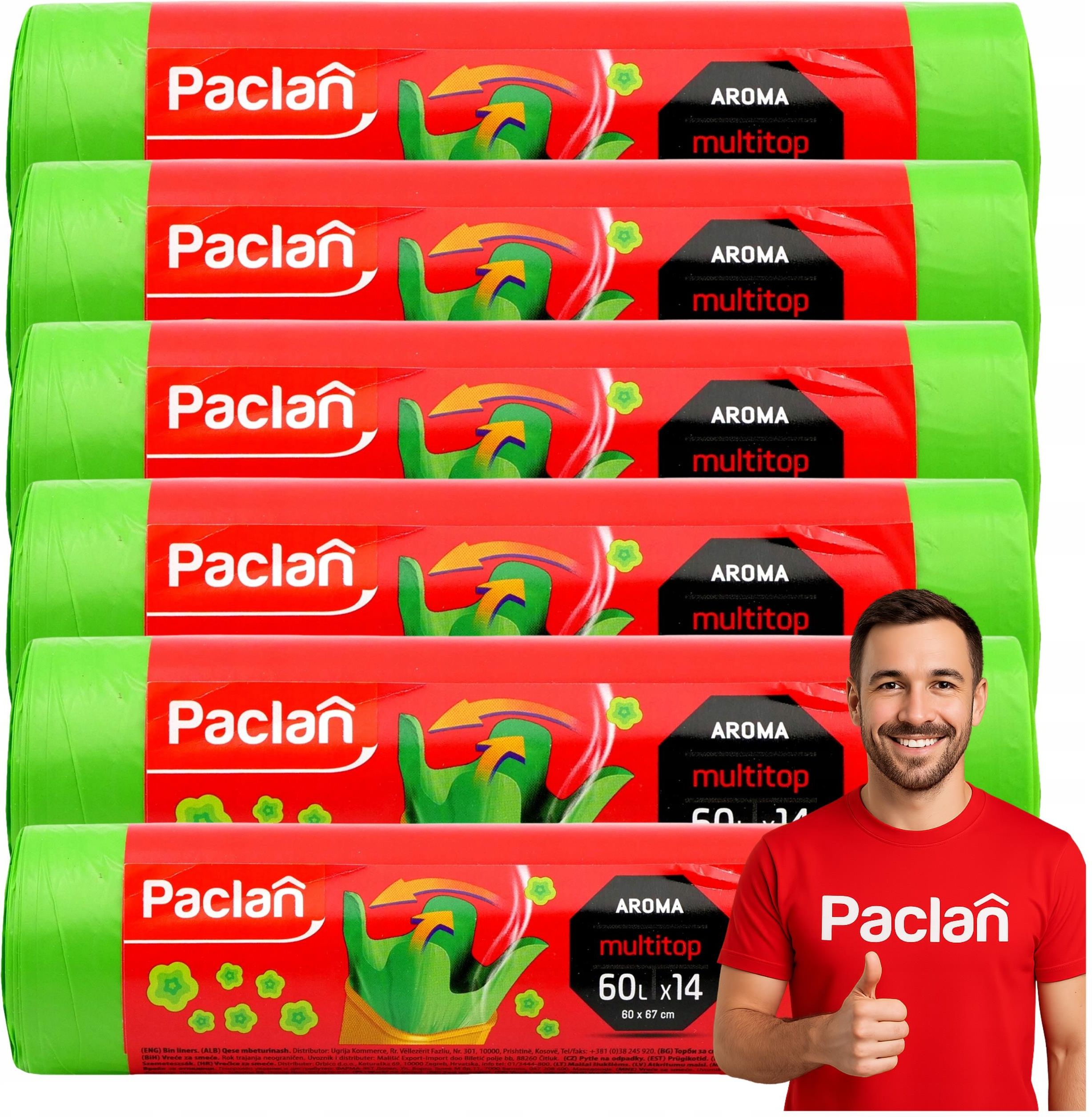 Paclan Paclan Worki Na Śmieci Zapachowe 60L 14szt. Multitop Worki Z Uszami ...