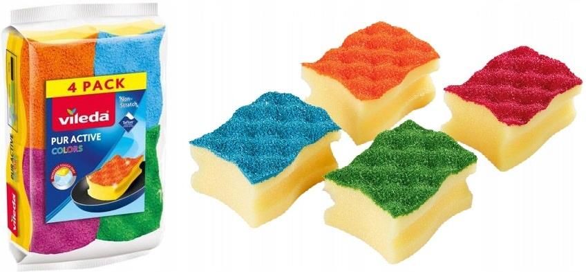 Vileda Zmywak Pur Active Colors do Naczyń 4 sztuki - Opinie i ...