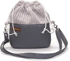 Zdjęcie Torebka Sakiewka Sztruksowa Szara – Handmade - Olkusz