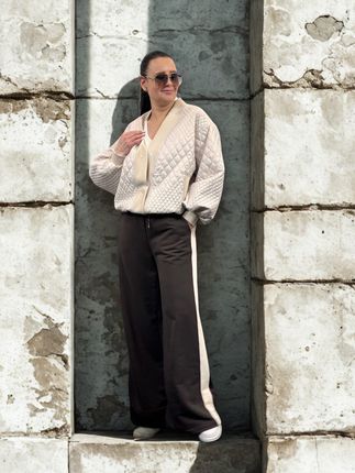 Derwix Barbara Alvisi pikowana bomberka kolor jasny beż uni