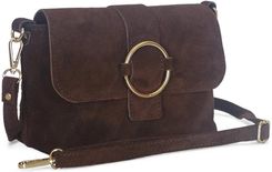 Zdjęcie Vera Pelle Cudowna zamszowa czekoladowa torebka listonoszka - Knyszyn