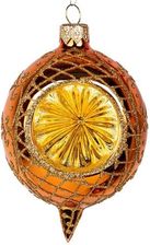 Zdjęcie Bombka Retro Reflektor Cytrynka - Pomarańczowa Szklana Ręcznie wykonana Folkstar - Chrzanów