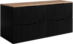 Zdjęcie Rodan Zestaw Mebli Łazienkowych Vena Z Szafkami Podumywalkowymi 60Cm Czarny I Blatem 120 Dąb Craft Złoty - Brodnica