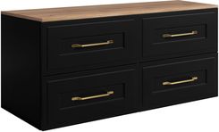 Zdjęcie Rodan Zestaw Mebli Łazienkowych Classic Z Szafkami Podumywalkowymi 60Cm Czarny I Blatem 120Cm Dąb Craft Złoty - Brodnica