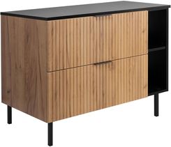 Zdjęcie Rodan Zestaw Mebli Łazienkowych Flow Z Szafką Podumywalkową 80Cm Dąb Otwartą Blatem 100Cm 4 Nogami Czarny - Węgliniec