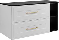 Zdjęcie Rodan Zestaw Mebli Łazienkowych Classic Z Szafką Podumywalkową 80Cm Biały Otwartą Blatem 100Cm Czarny - Sulęcin