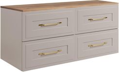 Zdjęcie Rodan Zestaw Mebli Łazienkowych Classic Z Szafkami Podumywalkowymi 60Cm Kaszmir I Blatem 120Cm Dąb Craft Złoty - Dąbrowa Tarnowska